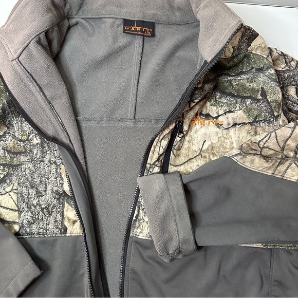 Habit Men’s Camo Zip Jacket L Gray Tan Fleece Lined - Picture 4 of 11